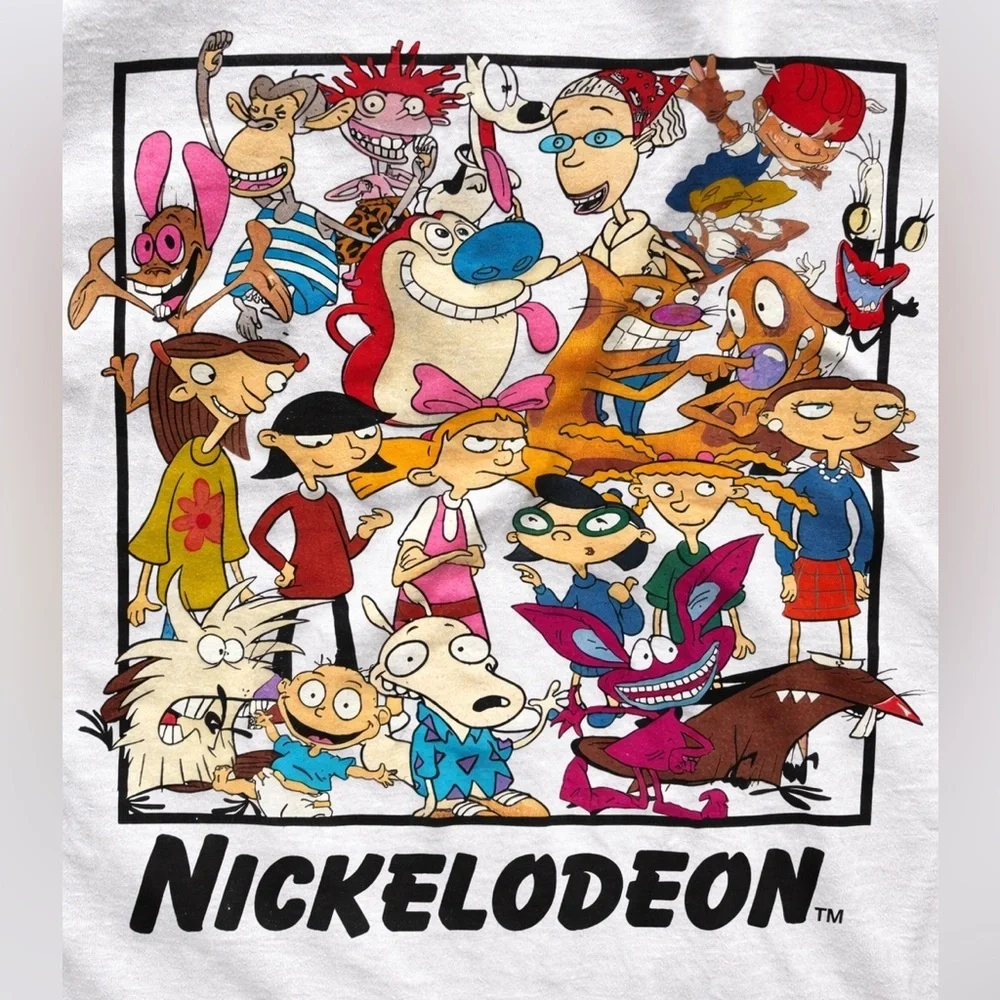 Nickelodeon 90s Cartoon Tee Rugrats Hey Arnold Graphic Shirt M